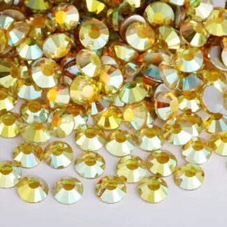 Premium Qty Glass Rhinestone Gold Sunshine